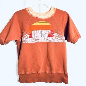 Free People Orange Surf Tee